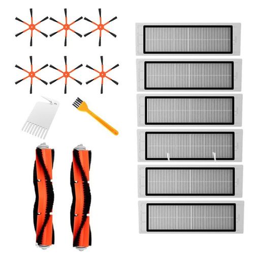 2 brosse princiPLe + 6 brosse laterale + 6 filtre HEPA adapte pour Xiao mi aspirateur 2 Roborock S50 pour Xiao mi Roborock mi filtres de pieces de Robot