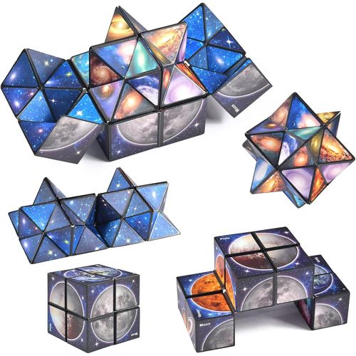 2 en 1 Cube Magique du Ciel toil, Magic Star Cube, Cube Transformant Jouet Anti-Stress pour Enfants et Adultes, Jeu ducatif Cadeaux