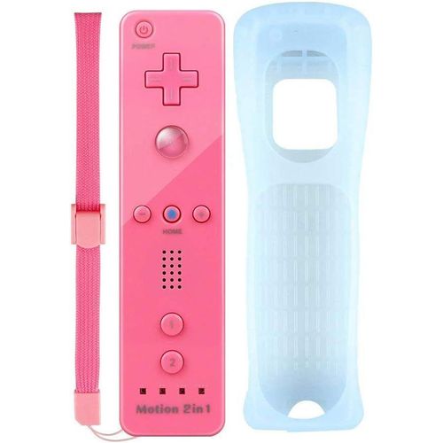 2 En 1 Tlcommande Avec Capteur Motion Plus Incorpor Avec tui En Silicone Et Dragonne Pour Wii Ou Wii U - Blanc (Produit De Tierce Partie) Rose[Hdm5231823]