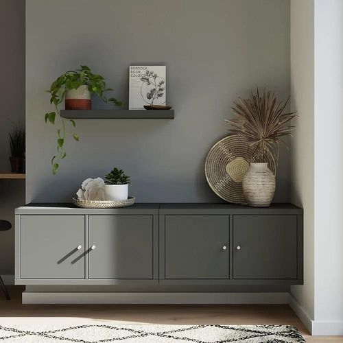 2 tagres Modulables 2 Cubes Avec 4 Portes Goodhome Mixxit Anthracite