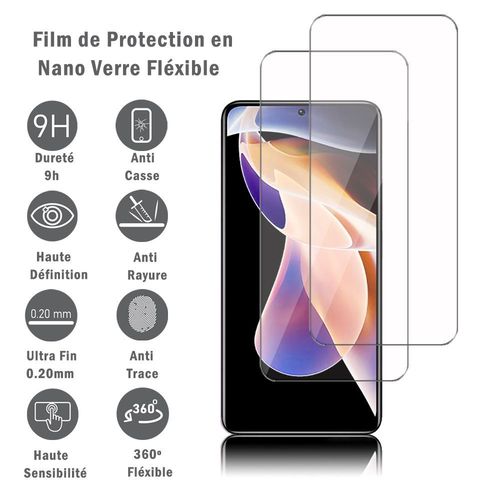 2 Films Protection D'cran En Verre Nano Flxible Pour Xiaomi Redmi Note 11 Pro+ Plus 6.67