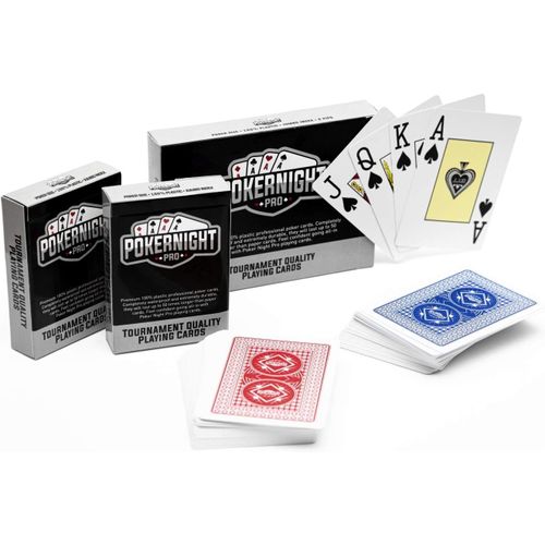 2 Jeux De Cartes  Jouer Professionnelles 100% Plastique Texas Holdem Poker De|54 Pices Par Jeu,Y Compris 2 Jokers(Bleu & Rouge,Index Jumbo)