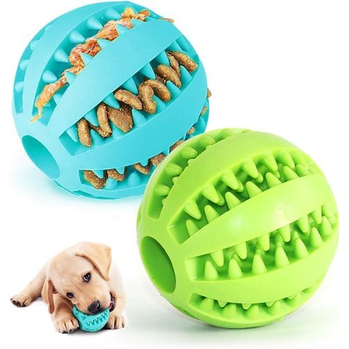 2 Jouet Chien Balles Chien Balle  Macher En Caoutchouc Nettoyer Les Dents Non Toxique Rsistant Aux Morsures Jouet Balle De Jouet Interactive D'entranement Iq Puzzle Pour Petit Moyen Chien