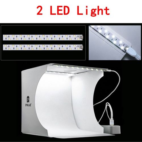 2 LED Light - Mini bote  lumire pliable pour Studio de photographie, Kit de fond de Studio Photo, bote  lumire pour appareil Photo DSLR