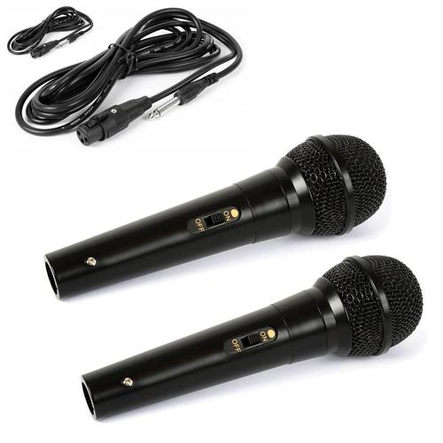 2 Microphones Chant KARAOKE Confrence, Musique Dynamique Unidirectionnel Noir/ Cble XLR-XLR 3m