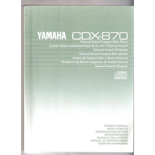 2 Modes D'emploi Yamaha Cdx-870 Et Ax-1070 /870