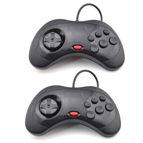 2 Noir - For Sega Saturn Usb Wired Game Controller Gamepad Joypad Joystick For Pc