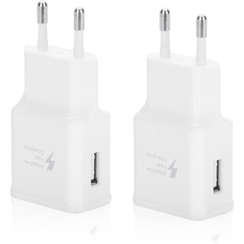 2 Pack Chargeur Usb Compatibles Avec Samsung Galaxy S21 S20 S10 S9 S8 S7 S6 Edge/Plus/Active A03 A13 A14 A34 A53 A54 Note 9/8 Et Autres Smartphones, Charge Rapide Usb Prise Secteur[Car786383]