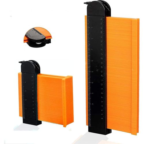 2 Pack Contour Gauge Duplicator Avec Serrure, Profil En Plastique Copie Jauge Rgle Contour Duplication Tuile Stratifi Mesure Outil (5  Widen Lock +10  Widen