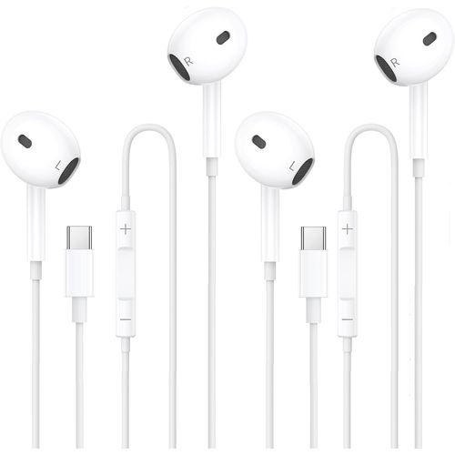 2 Pack couteurs Usb C, Intra Auriculaires Avec Hi-Res Micro Et Contrle Du Volume Ecouteur Type C Filaire Casque Pour Iphone 15 16 Max Plus, Ipad Pro Mini, Samsung Galaxy S23 S22 [CAS6210107]