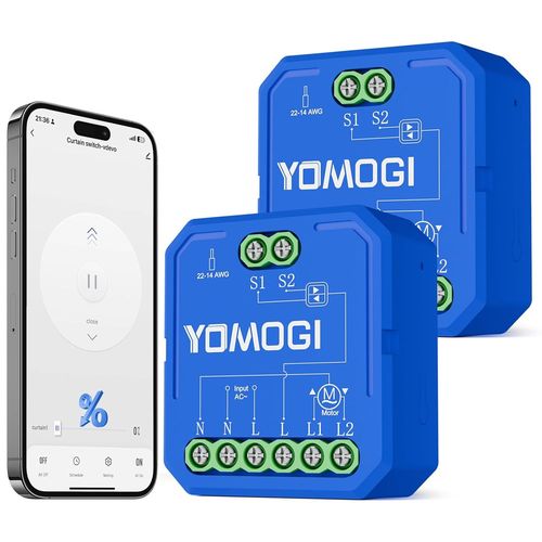 2 Pack Module Volet Roulant Connect, Module Interrupteur Pour Rideau Stores Wifi, Compatible Avec Alexa Google Home Pour Contle En Pourcentage, Pas De Tlcommande