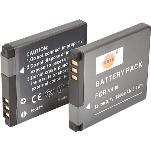 2-Pack Rechange Batterie pour Canon NB-8L PowerShot A2200 A3000 A3001 A3100 A3200 A3300 IS
