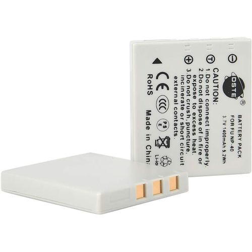 2-Pack Rechange Batterie pour Fujifilm NP-40 NP-40N FinePix F460 F470 F480 F610 F650 F402 F403 F420 F455 F700 F710 F810 F811 J50 V10 Z1 Z2 Z3 Z5fd Camra