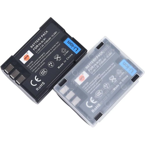 2-Pack Rechange Batterie pour Olympus BLM-1 C-5060 C-7070 C-8080 E-1 E-3 E-30 E-520 EVOLT E-300 EVOLT E-330 EVOLT E-500 EVOLT E-510.[X489]