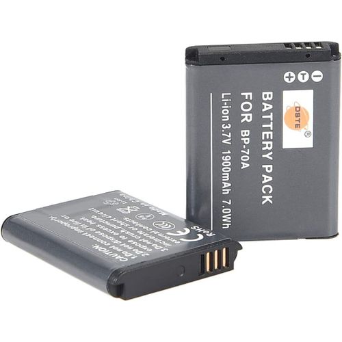 2-Pack Rechange Batterie pour Samsung BP70A BP-70A EA-BP70A ST30 ST60 ST61 ST65 ST66 ST67 ST70 ST71 ST72 ST76 ST80 ST90 ST93 ST95 ST100 ST150F ST700 ST6500 SL50 SL600 SL605 SL630 TL105 TL110