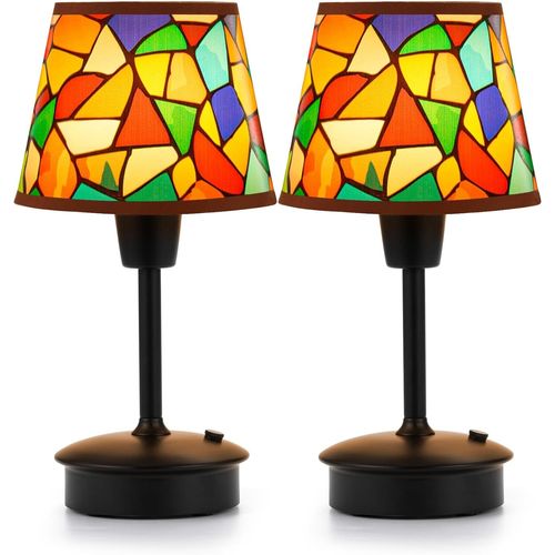 2 Pack Small Cordless Table Lamp With Dimmable,Built-In 5200mah Rechargeable Battery,Portable Touch Lamp For Restaurant,Living Room,Bedroom,Bar,Room
