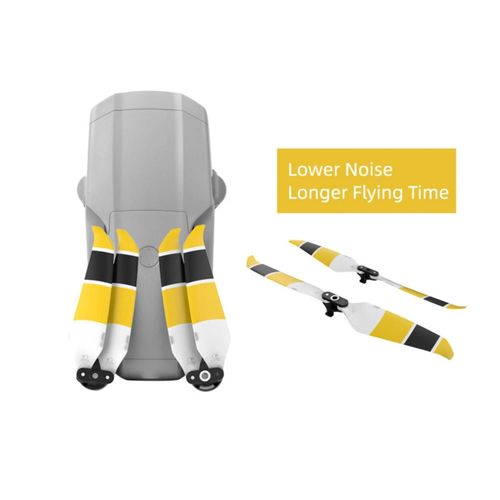 2 Paires D'hlices De Remplacement  Dgagement Rapide  Faible Bruit Pour Dji Mavic Air 2 Drone_Yellow Blanc