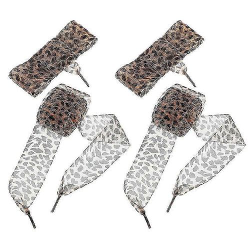 2 Paires De Lacets De Chaussures Lopard De 4cm De Large Pour Baskets Lacets Plats  Imprim Animal Pour Femmes Et Hommes Lacets De Chaussures Pour Chaussures De Sport Jr2025032601345