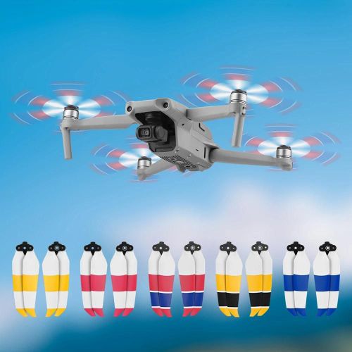 2 Paires De Pales D'hlices 7238f  Faible Bruit Pour Drone Dji Mavic Air 2 Accessories_Red Bleu Blanc