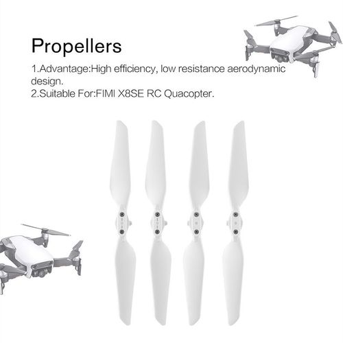 2 Pairs 8.46*0.98in Original Propeller Accessoire De Rechange Pliable Pour Xiaomi Fimi X8 Se Drone Quadcopter(Blanc, Hlices Cw+Hlices Ccw)