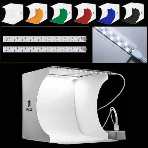 2 Panneau de LED - bote  lumire Portable 8.7 pouces, Studio Photo, prise de vue sur table, tente, bote  lumire pour photographie, ensemble pour affichage d'articles