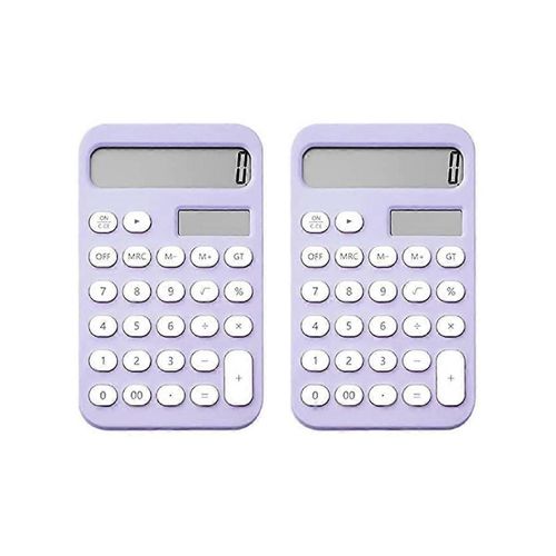 2 Pcs Calculatrice De Bureau Calculatrice De Base 12 Chiffres Calculatrices De Poche Bureau Avec cran Lcd Pour Bureau Et cole Violet