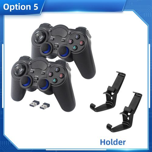 2 Pcs - Manette De Jeu Sans Fil Avec Support En Option, Manette De Jeu, Manette De Jeu, Ps3, Pc, Android, Windows, Raspberry Pi 4, Tlphone Intelligent, 2.4g
