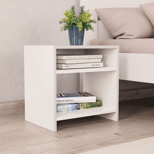 2 Pcs Tables De Chevet Blanc 40 X 30 X 40 Cm Agglomr