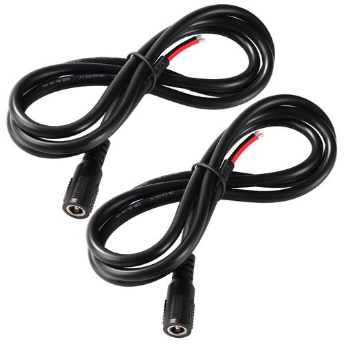 2 Pices 100cm 18 Awg Cble D'alimentation Cc, 5.5 Mm X 2.1 Mm Femelle Vers Fil Nu Cble D'alimentation De Rparation, Pour Camra De Scurit, Bande Lumineuse Led, Dvr