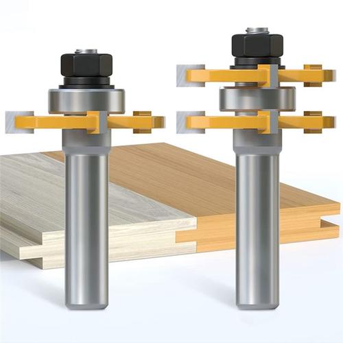 2 Pices 12mm Shank Joint Assembly Router Bit Set Langue & Groove T-Slot Fraise Pour Outils De Coupe Du Bois