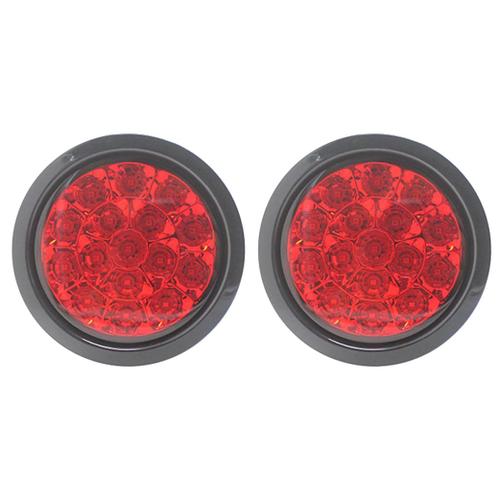 2 Pices 12v-24v 16led Voiture Rond Rouge Feux Arrire Antibrouillard Frein D'arrt Marche Lampe Pour Camion Remorque