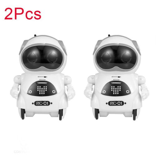 2 pices Blanc - Mini Robot jouet de poche, 939A, Dialogue interactif, reconnaissance vocale, enregistrement, chant, danse, raconter une histoire pour enfant