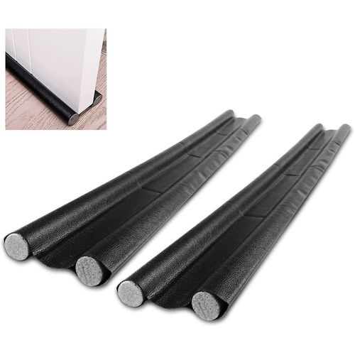 2 Pices Boudin De Porte Double Isolant 96 Cm,Bas De Porte Asolation Anti Froid Lavable Et Durable Anti Bruit Insect,Boudin Porte Noir Bton En Mousse Insr Dcoupable Gris