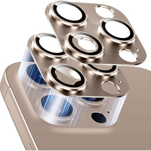 2 Pices Camra Arrire Protecteur Pour Iphone 16 Pro/Iphone 16 Pro Max,Anti Rayures Hd Protection Objectif Camra,Ultra Rsistant Couverture Complte 9h Duret Film Verre Tremp,Bronze.[T527]