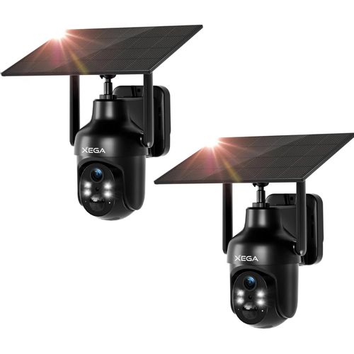 2 Pices Camra Surveillance Wifi Extrieure Sans Fil, 2k 3mp Solaire Camera Vision Nocturne Couleur, Hd Ptz Ip Camra, Dtection Mouvement Pir, tanche Ip66, Audio Bidirectionnel[Cam6260093]
