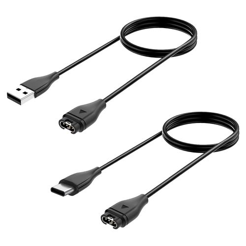 2 Pices Chargeur Cable Pour Garmin Fenix 7/7s/7x, 6/6s/6x, Forerunner 945/935, Vivoactive 4/3, Approach S60, Venu 2, Instinct, Vivomove, Vivosport, Quatix, Epix, Usb Et Usb-C Universel Pour Montres