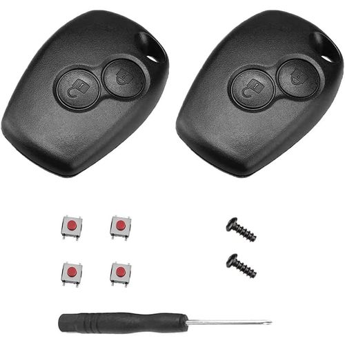2 Pices De Coque De Cl Compatible Avec Clio, Kangoo, Master, Modus Et Trafic, Tlcommande Compatible Avec Dacia Duster Cl De Voiture  2 Boutons Avec 4 Interrupteurs Et Tournevis