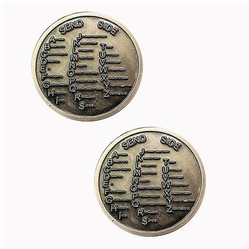 2 Pices De Monnaie D'entranement Cw Pices Commmoratives De Code Morse Pice D'entranement De Code Morse Pour Radio Novice E