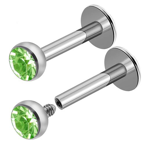 2 pièces en acier à filetage intérieur 16g 9/32 7mm labret piercing