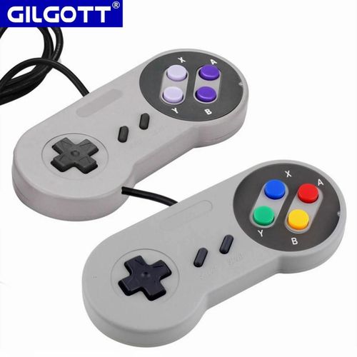 2 Pices/Ensemble 1.4m Filaire Usb Contrleur De Jeu Pc Manette Rtro Manettes De Jeu Joypad Pour Nintendo Snes Jeux Raspberry Pi 2 X Purple Button