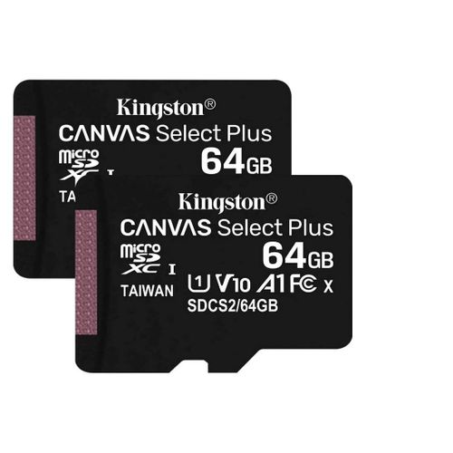 2 pices Kingston Canvas Select Plus Carte MIcro SD 64 Go jusqu' 100Mo/s SDCS2/64GBSP Class 10