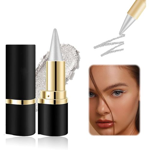 2 Pices Matte Quick Dry Eyeliner,Crayon Waterproof Yeux Eye Liner Impermable Anti Taches Longue Dure Eye Liner Stylo Eyeliner,Eyeliner Mat  Schage Rapide Pour Maquillage Yeux,Argen