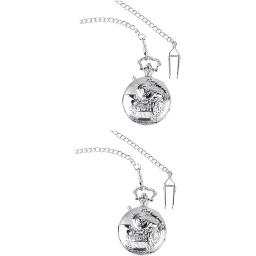 2 Pices Montre De Poche Crative Roue Montre Montres Numriques Pour Femmes Montres Pour Hommes Montre Numrique Montre Dcorative De Vtements Montre Gousset Ancienne Silver