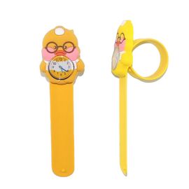 pièces Montre Enfant(Canard),Montre-Bracelet étanche pour Enfant  Mouvement à Quartz,Conception de Dessin animé 3D,Montre Enfant Numérique  pour Ans