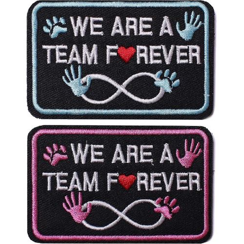 2 Pices Patches Service Dog Patches, We Are A Team Forever, Brod Badge Attache Crochet & Boucle Emblme