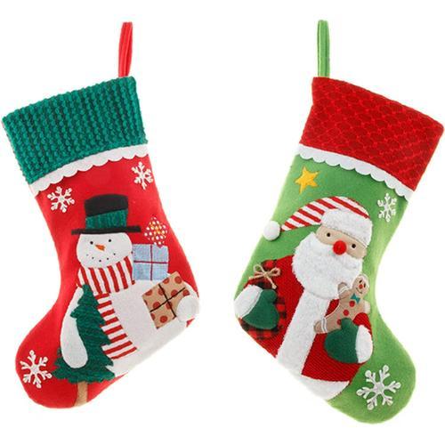 2 pièces Petite Chaussette de père Noël Chaussette de Noel a Suspendre