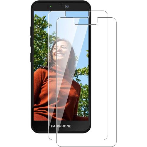 2 Pices Pour Fairphone 3+ Film En Verre Tremp Transparent Clair Glass Membrane Rsistant Aux Rayures Clear Screen Protector Guard