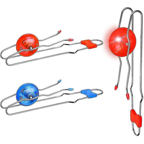 2 Pices Rtro Magic Rail Twirlers Clignotant Gyro Roue Magntique Yoyo Jouet Avec Rotation Envotante (Rouge, Bleu)