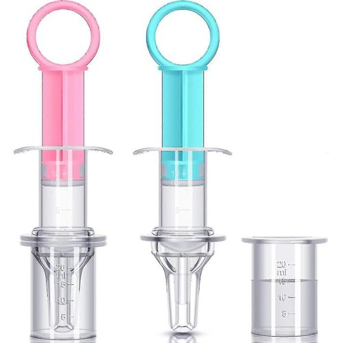2 Pices Seringue DAlimentation Orale Pour Bb Distributeur De Liquide Pour Bb Avec Tte De Sucette Adapte Aux Nouveau-Ns (Bleu Et Rose)