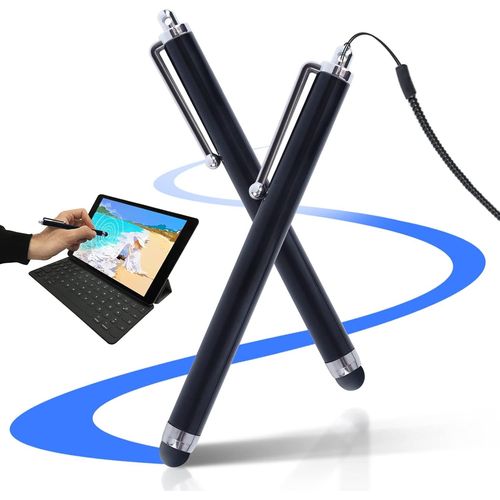 2 Pices Stylet Tablette Universel Pour crans Tactiles, Stylet Pencil Compatible Avec Android/Ios/Telephone/Tablettes, Stylo Tactile Avec Support Fil  Ressort Pour crans Tactiles Thermomix 5 Et 6